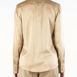 Camicia Beige classica in raso di seta XERO 91 MAX MARA STUDIO 