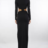 Abito Nero Red Carpet in maglia con snake gioiello AM24S56E2 110 ELISABETTA FRANCHI 