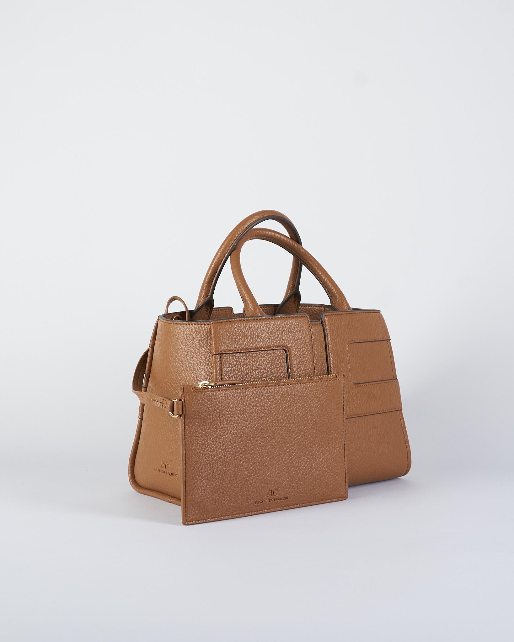 Borsa Brown Sugar  tote media con logo BS35A56E2 EC1 ELISABETTA FRANCHI 