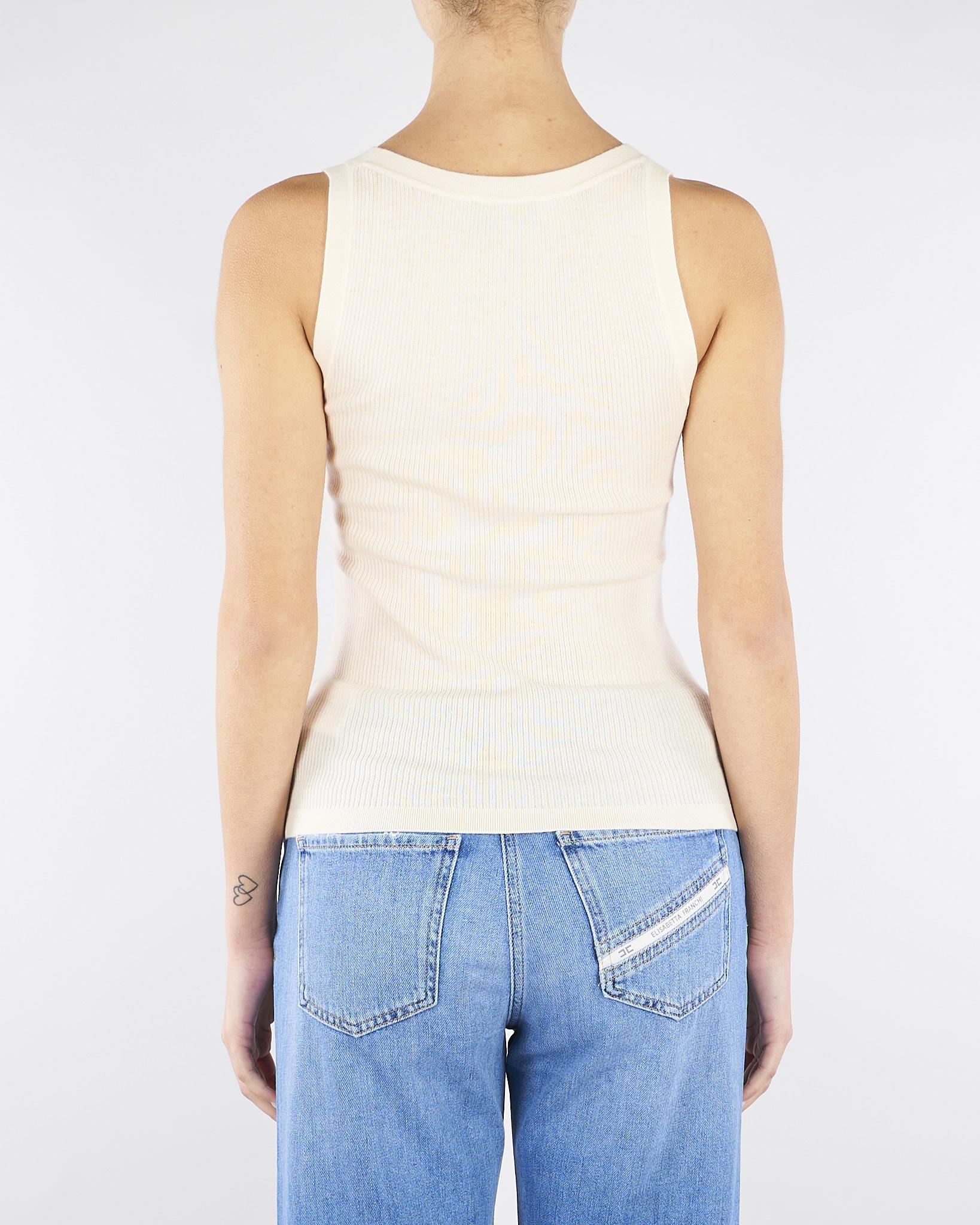 Top Burro in maglia con logo TK80B61E2 193 ELISABETTA FRANCHI 