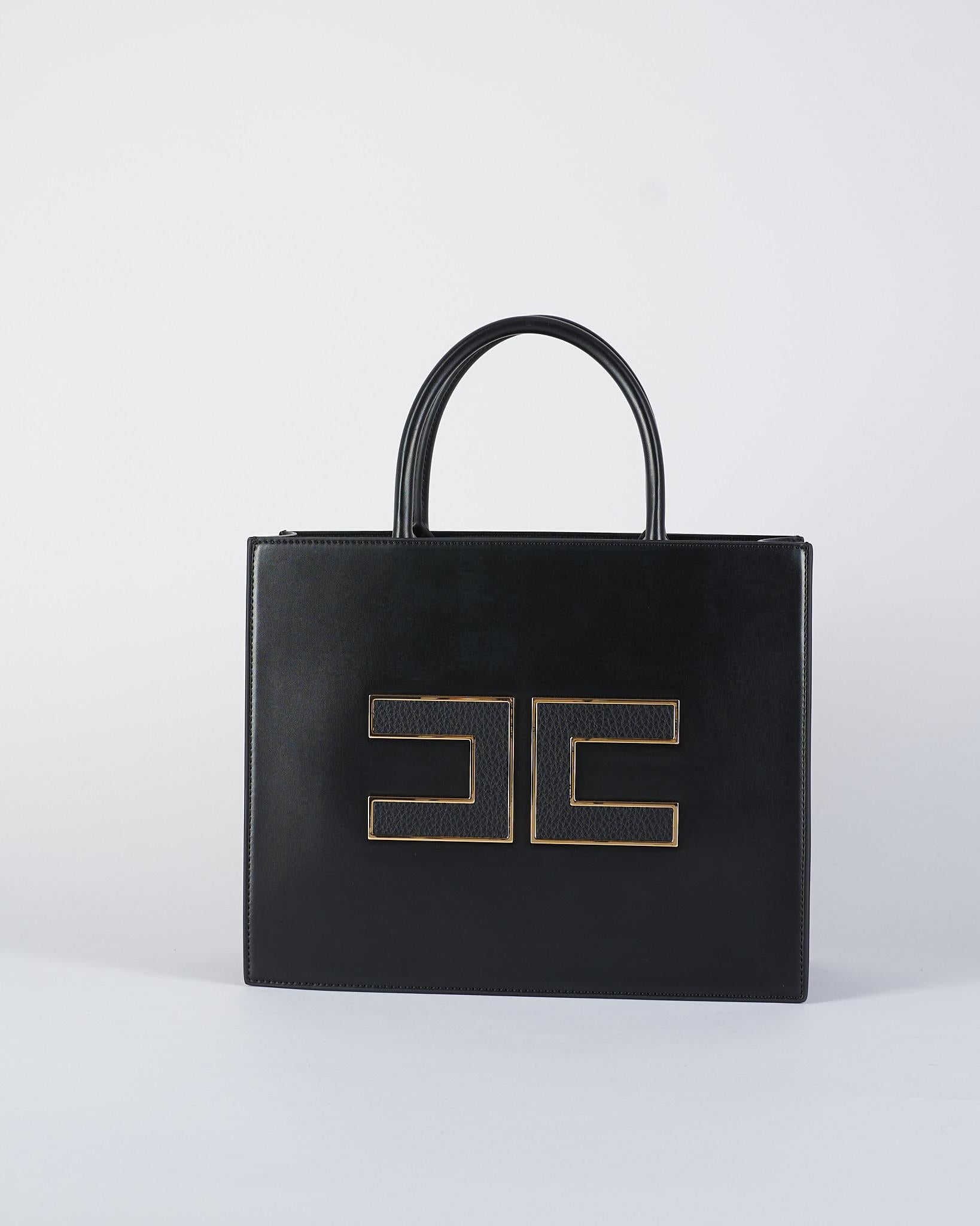 Borsa Tote grande Nero con logo BS32A56E2 110 ELISABETTA FRANCHI 