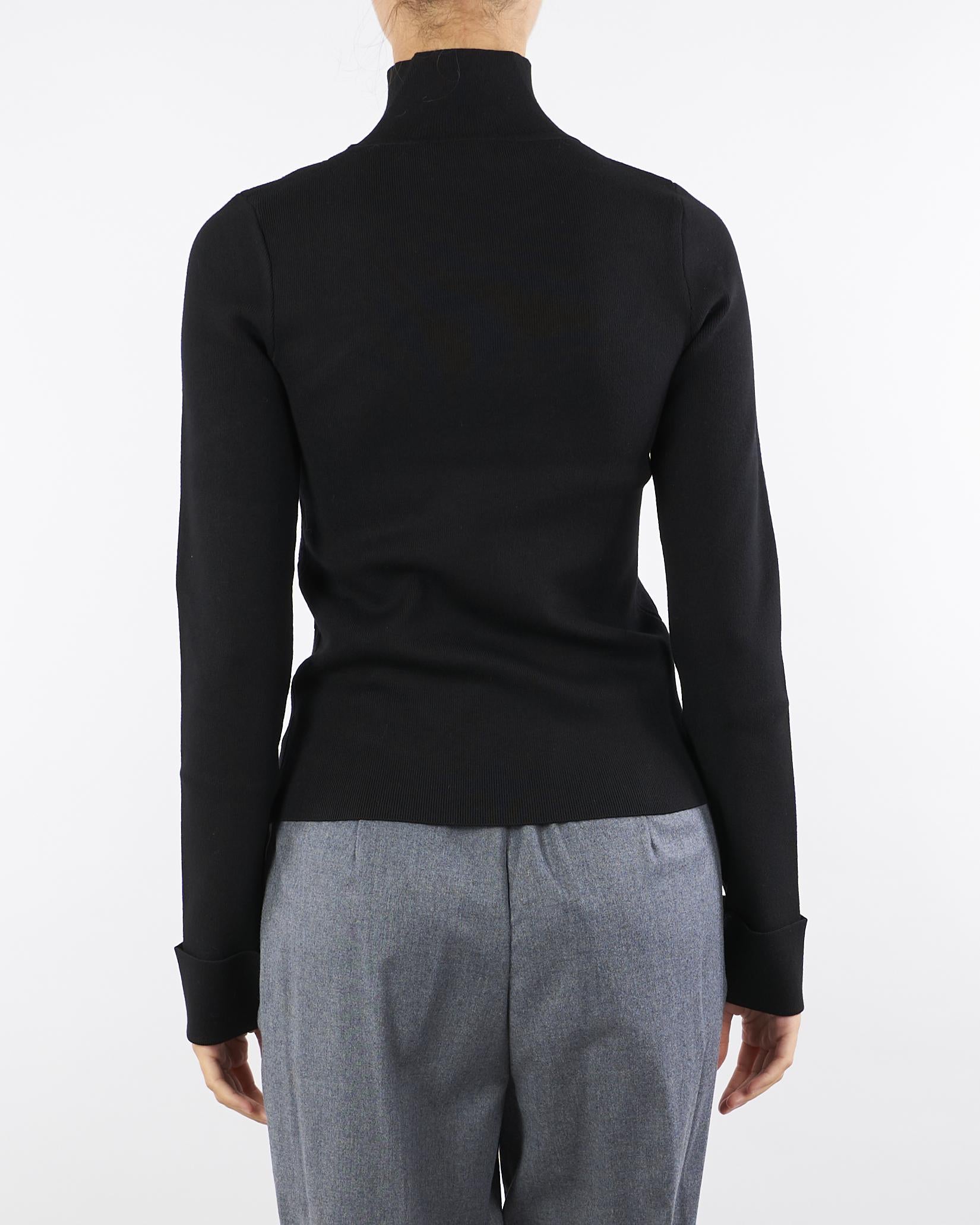 Maglia Nero Fitted con strass RF5114MS99E 22222 BLUGIRL 