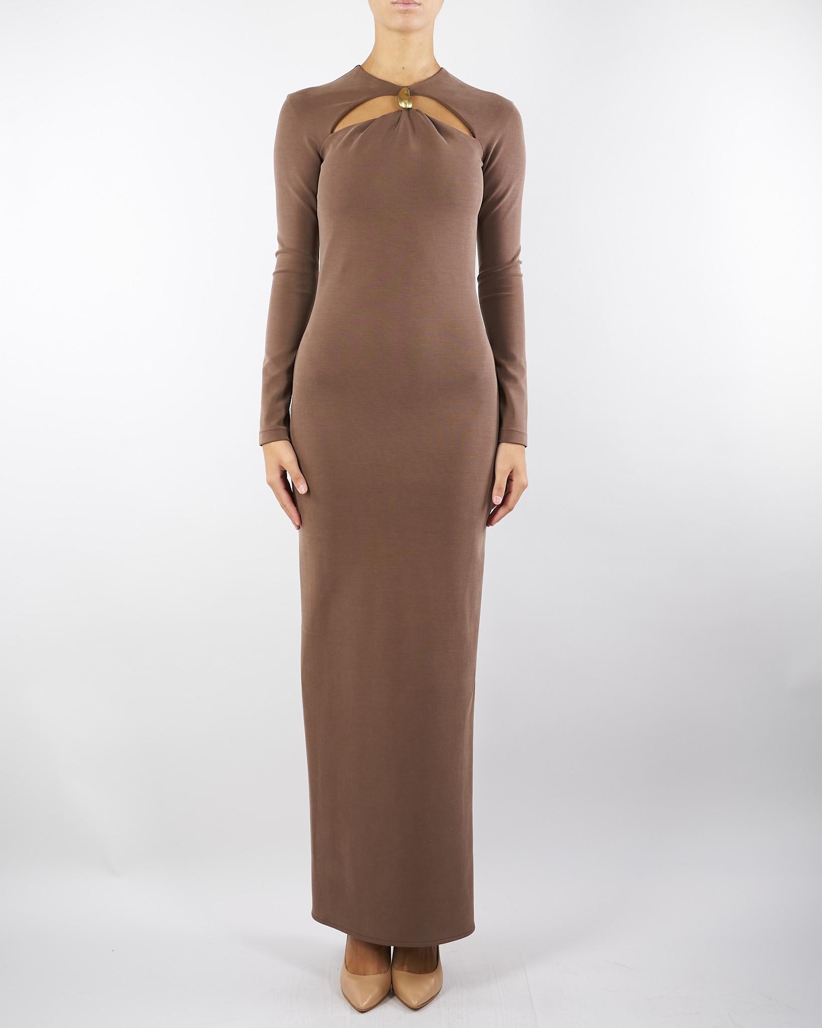 Abito Marrone con dettaglio gioiello AB259 80 BOHEMIAN VI 