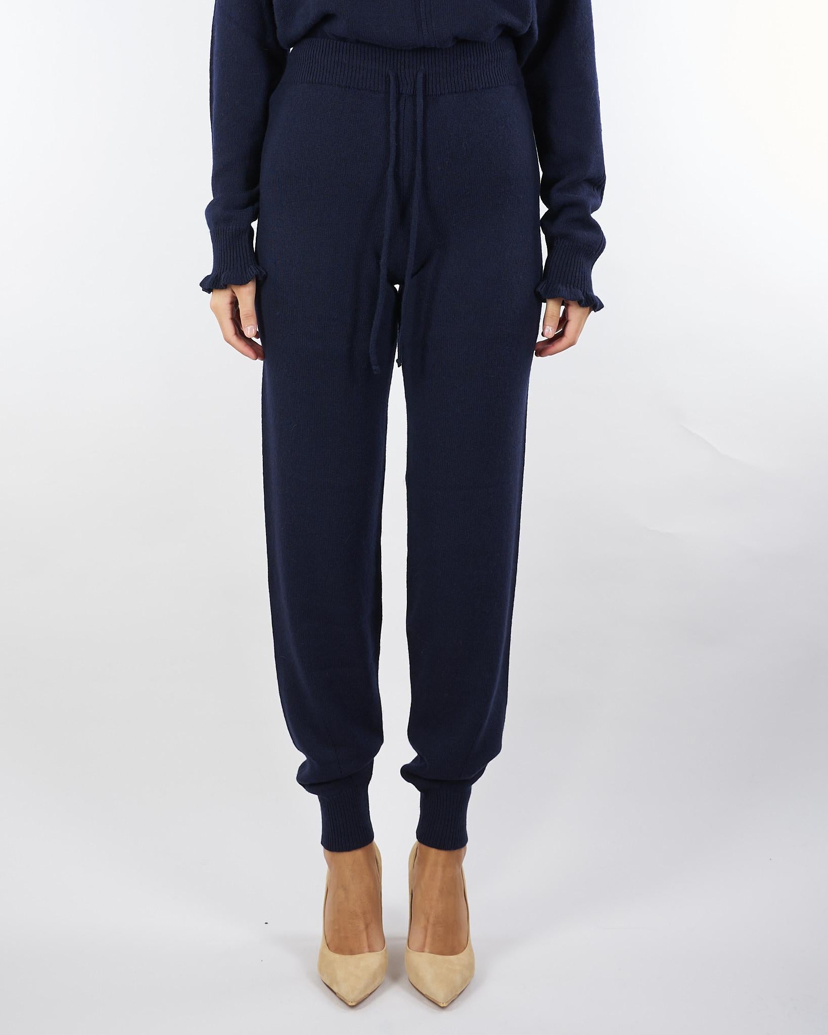 Pantaloni Blu in maglia di misto lana TT3352 11956 TWIN SET 