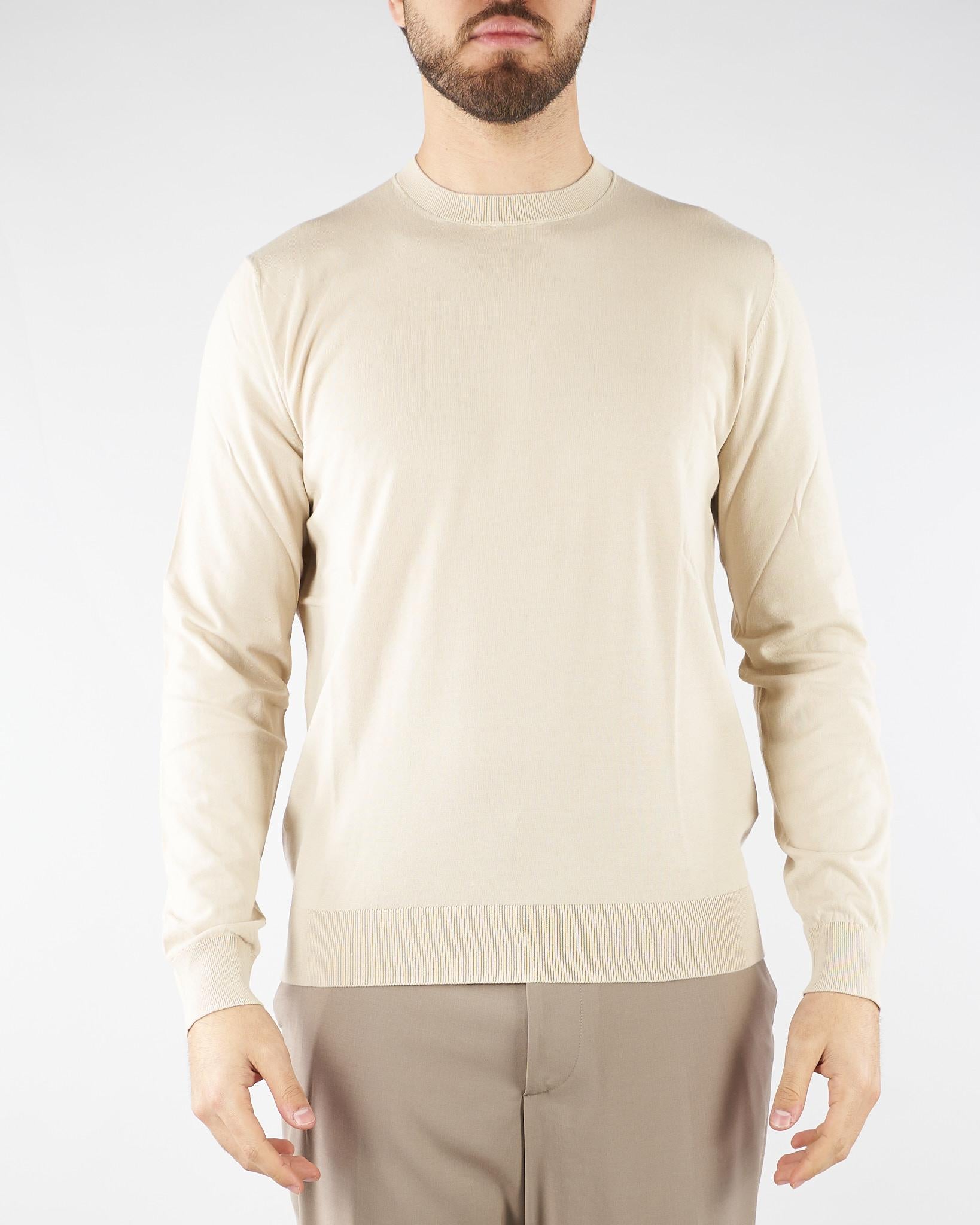 Maglia Beige in puro cotone extrafine A001F100 1420 PAOLO PECORA 
