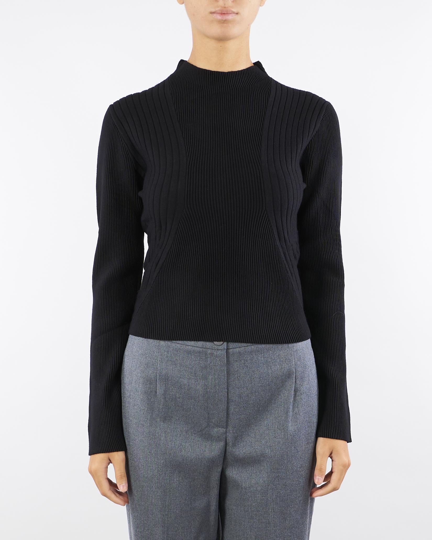 Maglia Nero a costine MONDO 700 NENETTE 