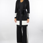 Pantaloni Nero-Milk in viscosa con bande lucide KP69S56E2 EF3 ELISABETTA FRANCHI 