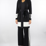 Pantaloni Nero-Milk in viscosa con bande lucide KP69S56E2 EF3 ELISABETTA FRANCHI 