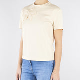 T-shirt Crema con ricamo fiore TP2080 7222 TWIN SET 