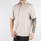 Camicia Sabbia in lyocell con maniche corte