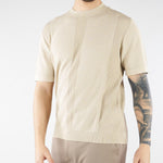 Maglia jacquard Beige in cotone lavorato A028F300 1420 PAOLO PECORA 