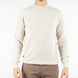 Maglia jacquard Crema in pura lana rasata A033F009 1342 PAOLO PECORA 