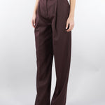 Pantaloni Cacao in fresco lana con placca gioiello PA15761E2 644 ELISABETTA FRANCHI 