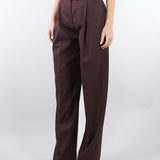 Pantaloni Cacao in fresco lana con placca gioiello PA15761E2 644 ELISABETTA FRANCHI 