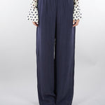 Pantaloni Blu ampi in tessuto fluido PBBUNDICI 3 PENNY BLACK 