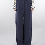 Pantaloni Blu ampi in tessuto fluido PBBUNDICI 3 PENNY BLACK 