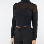 Dolcevita Nero in maglia con logo gioiello MK54T57E2 110 ELISABETTA FRANCHI 