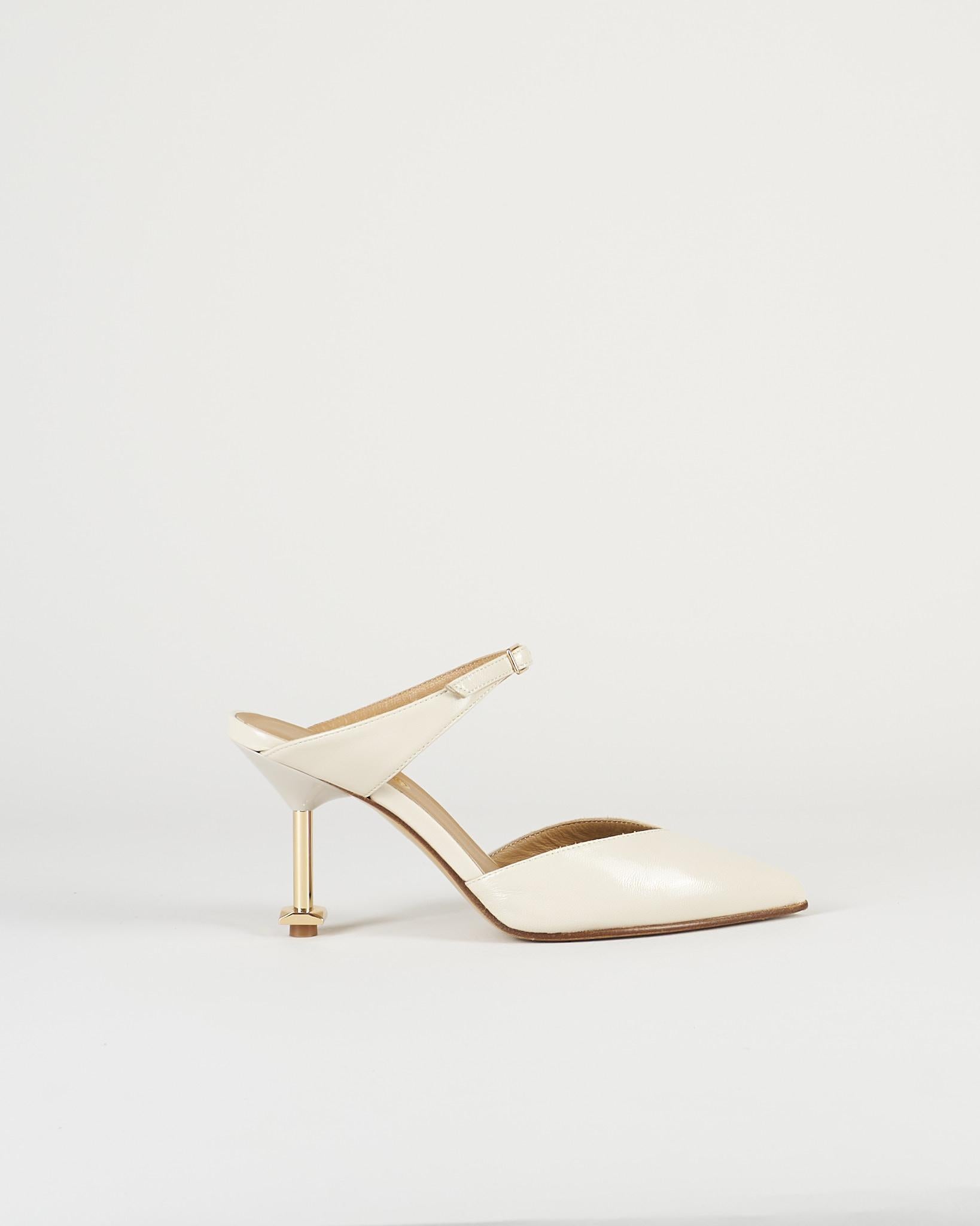 Slingback Gesso in pelle con tacco gold W227 30 WO MILANO 