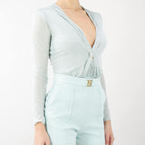 Body in jersey lurex con scollatura Elisabetta Franchi