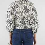 Blusa Bianco-Nero in mussola ricamata PBPGIUSTO 1 PENNY BLACK 