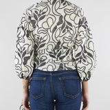 Blusa Bianco-Nero in mussola ricamata PBPGIUSTO 1 PENNY BLACK 