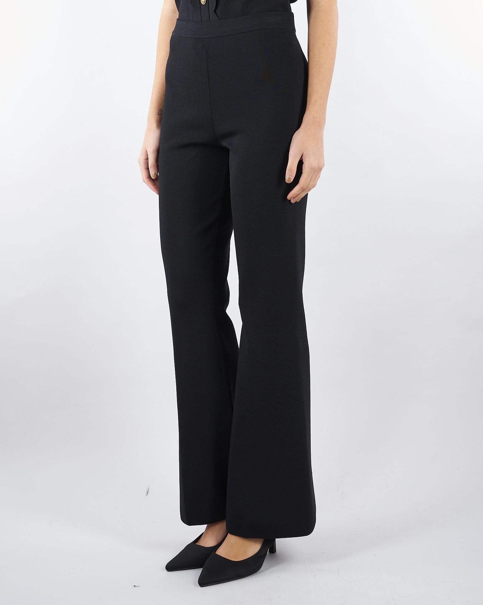 Pantaloni flare Nero in maglia TP3206 6 TWIN SET 
