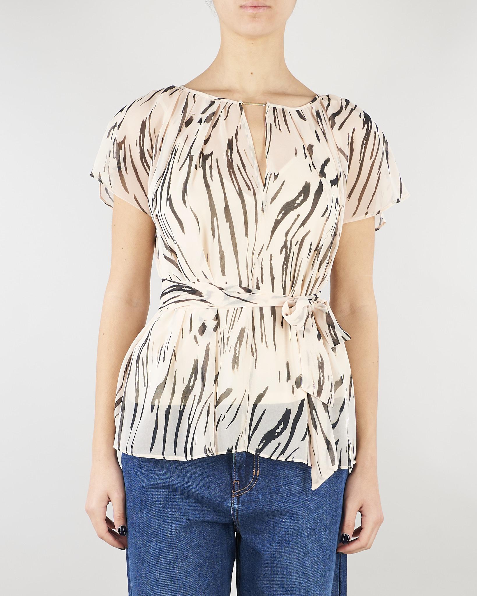 Blusa Crema in georgette zebrata PBPBACIO 9 PENNY BLACK 