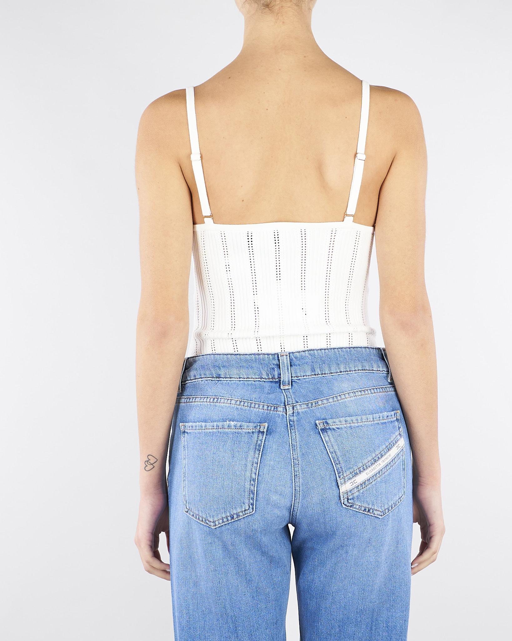 Body Avorio in maglia à jour BK85B62E2 360 ELISABETTA FRANCHI 