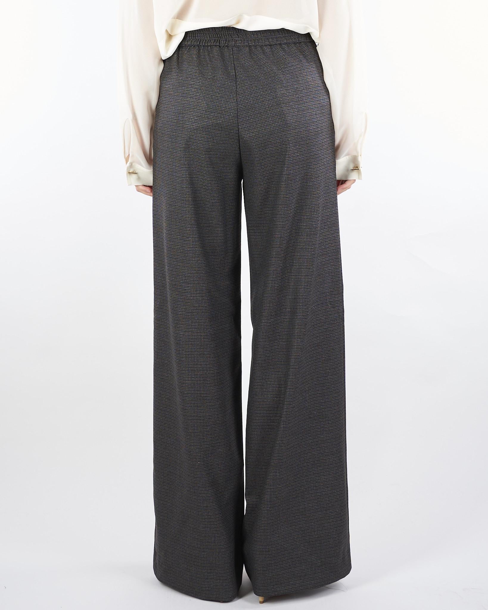 Pantalone Antracite microfantasia con elastico in vita RI9CO33 80 ANGELA DAVIS 