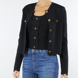 Cardigan Nero con bottoni logati Gold TP320A 6 TWIN SET 