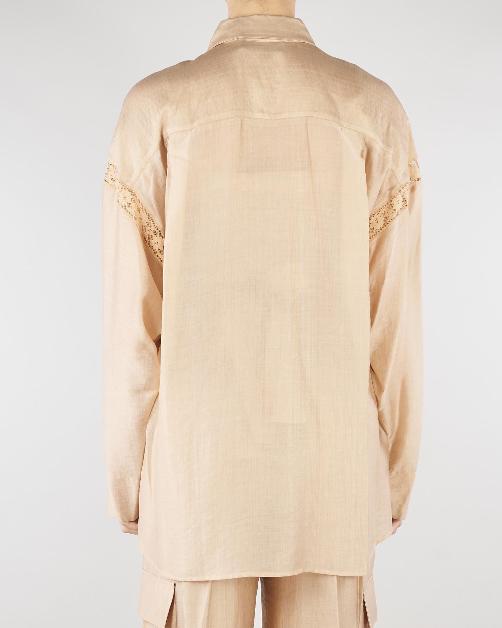 Camicia Beige con pizzo RA6062T486A 61212 BLUGIRL 