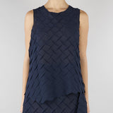 Top jacquard Blu con fondo asimmetrico M6EY12 880 MEIMEIJ 