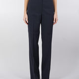 Pantalone lungo a gamba dritta in fresco di lana stretch