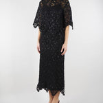 Gonna Nero in macramè con paillettes PBPPANDA 2 PENNY BLACK 