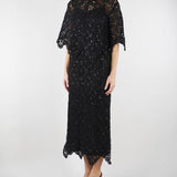 Gonna Nero in macramè con paillettes PBPPANDA 2 PENNY BLACK 