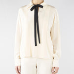 Blusa Burro in seta con cravattino MSTCOLONO 48 MAX MARA STUDIO 