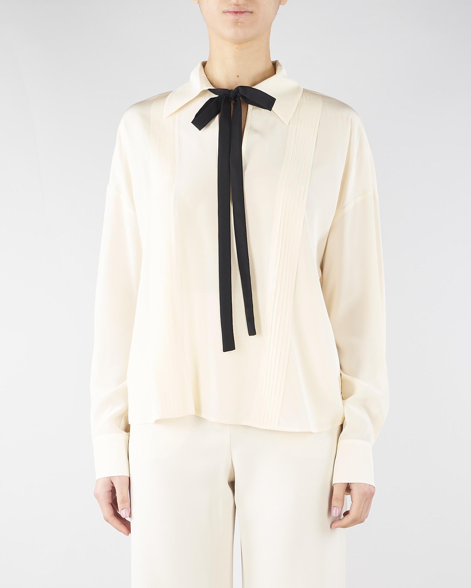 Blusa Burro in seta con cravattino MSTCOLONO 48 MAX MARA STUDIO 