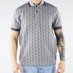 Polo Grigio dal taglio classico in jacquard con monogramma DH1417 41I LACOSTE 