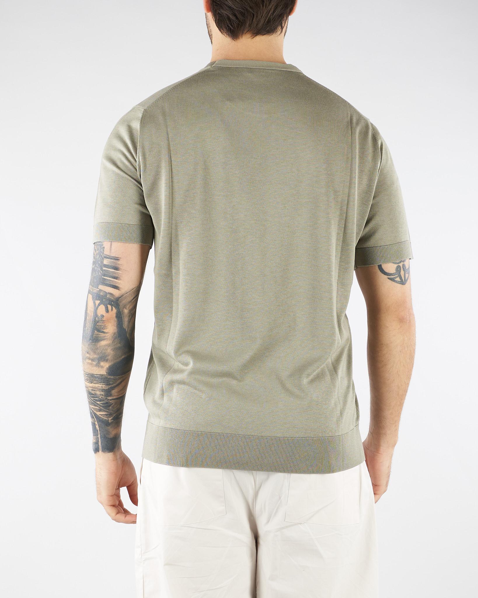 Maglia Verde in pura seta e cotone A010F200 5326 PAOLO PECORA 