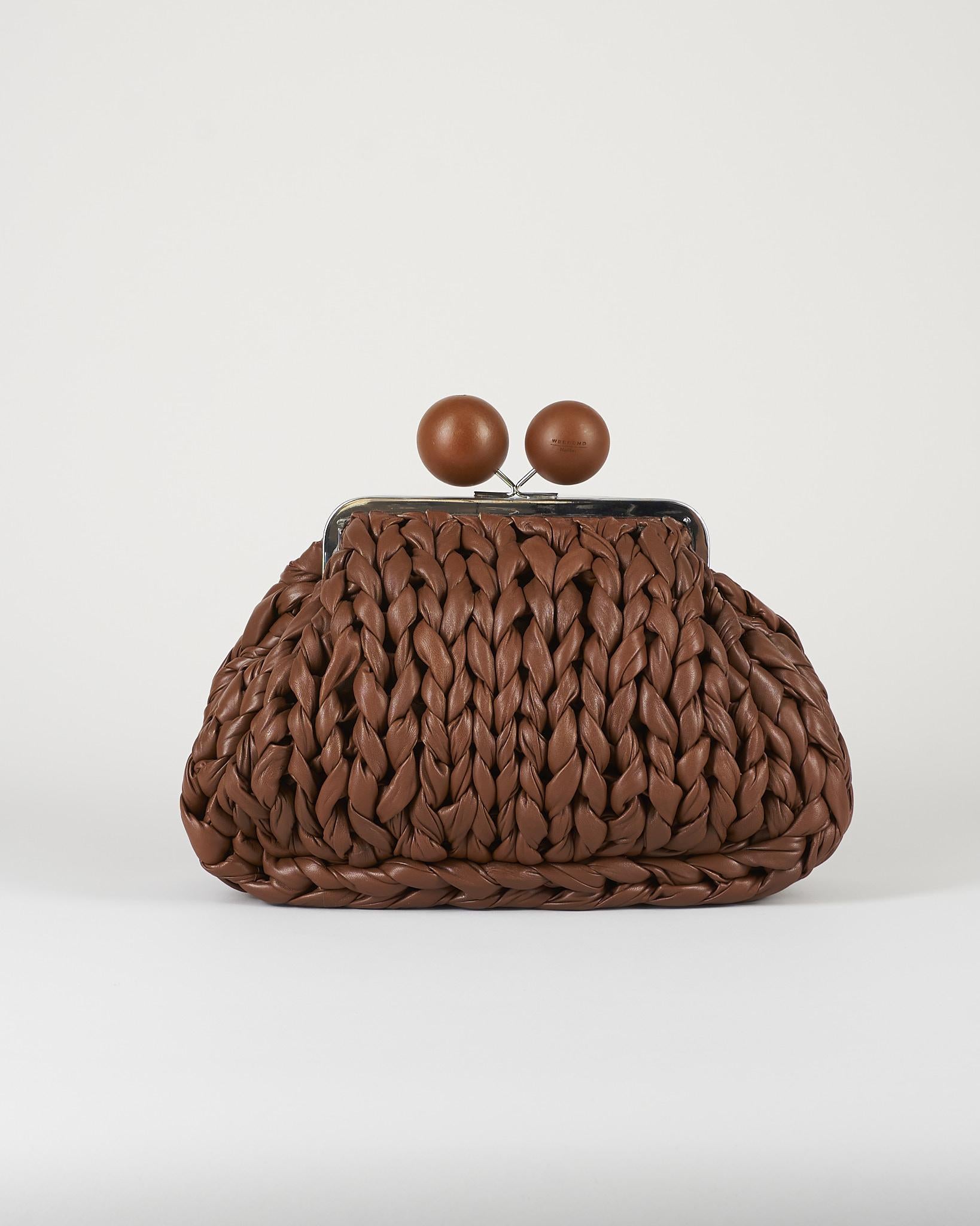 Borsa Pasticcino Bag Cuoio medium in nappa tricot WKALIBERO 3 MAX MARA WEEKEND 