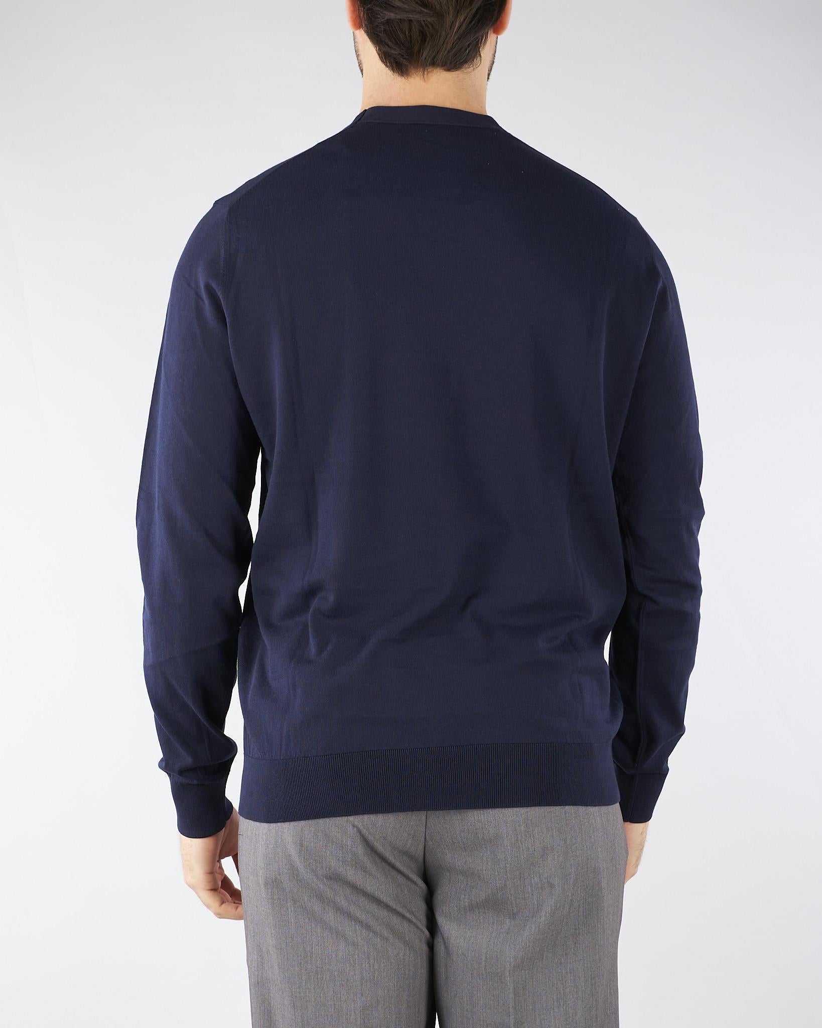 Maglia Blu in puro cotone extrafine A001F100 6685 PAOLO PECORA 