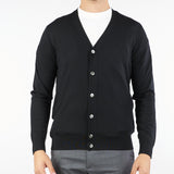 Cardigan Nero in lana merinos DK97062 99 DIKTAT 