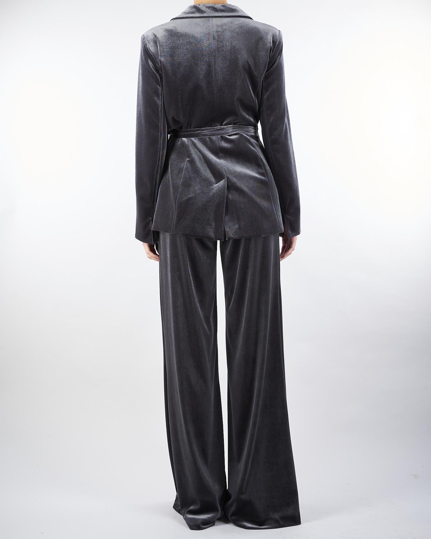 Tailleur Grigio in velluto AT138 98 ATELIER LEGORA 