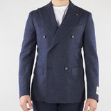 Giacca Blu microfantasia doppiopetto 27XZ932766905 01 CORNELIANI 