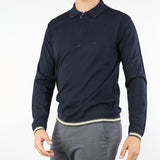 Maglia Polo Blu in lana rasata con zip EM001512AF14158 UB118 EMPORIO ARMANI 