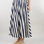Gonna a pieghe Blu-Panna in popeline stampato WKDUOMO 6 MAX MARA WEEKEND 