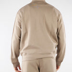 Felpa Beige full zip in double jersey con banda logata EM005222AF10013 U6107 EMPORIO ARMANI 