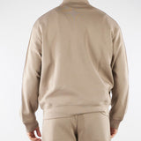 Felpa Beige full zip in double jersey con banda logata EM005222AF10013 U6107 EMPORIO ARMANI 