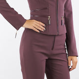 Giacca Merlot in doppio crêpe con dettagli zip GI17356E2 EA4 ELISABETTA FRANCHI 