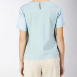 T-shirt in raso e jersey